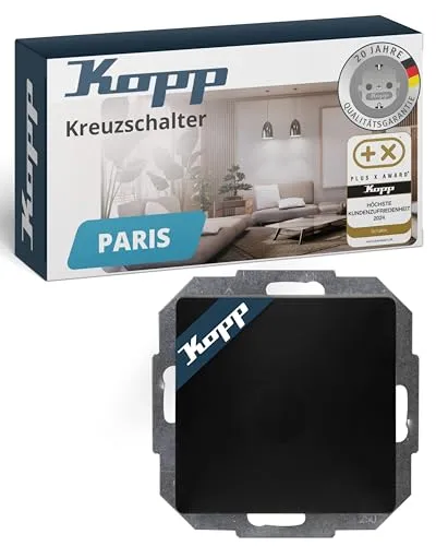 Kopp PARIS Kreuzschalter in Matt-Schwarz von Kopp