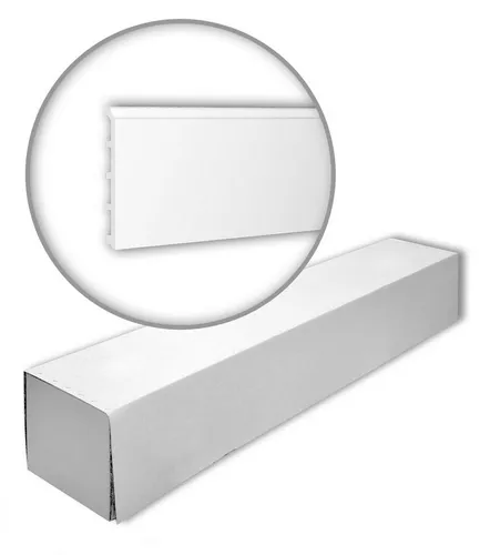 Profhome Sockelleiste 653117-box – 6er Set Fußleisten 12 m - Hochwertige, stoßfeste Sockelleisten aus XPS für den Innenbereich, ideal für moderne Wohnstile. Mit praktischem Kabelkanal und einfacher Montage.