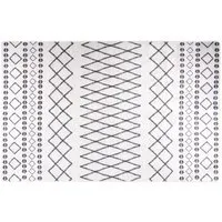 vidaXL Waschbarer Teppich 80x150 cm Schwarz und Weiß rutschfest - Teppich mit weichsamtem Design, rutschfester Unterseite und schalldämpfenden Eigenschaften. Ideal zur Raumdekoration und für eine sichere, ruhige Atmosphäre.