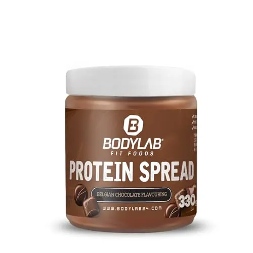Bodylab24 Belgian Chocolate Protein Spread 330g, mit 20% Protein je Portion, ohne Zuckerzusatz, ohne Palmöl, ideal als Brotaufstrich, Zusatz beim Backen oder zu Pancakes