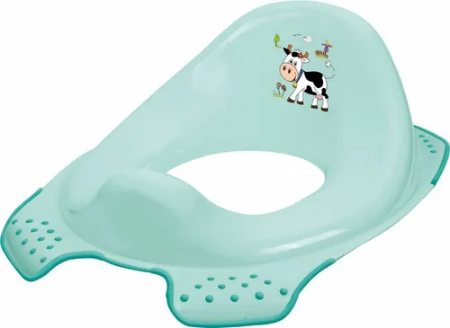 KiNDERWELT Töpfchen Kindertopf + WC Aufsatz Funny Farm aquamarin - Töpfchen und WC Aufsatz für Kinder, ergonomisches Design mit Spritzschutz und Anti-Rutsch-Funktion für sicheres Toilettentraining. Hochwertiger Kunststoff, BPA-frei und einfach zu reinigen.