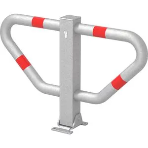 Alberts Parkbügel Stoppy II, klappbar mit Zylinderschloss - Parkplatzsperre aus feuerverzinktem Stahl, klappbar und abschließbar, schützt Ihren Stellplatz vor Falschparkern.