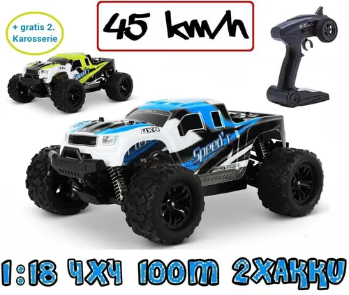 Blij'r Speed'r ferngesteuertes RC Auto blau - Spielzeug: Blij'r Speed'r RC Auto mit bis zu 45 km/h, 4x4 Antrieb und 100 Meter Reichweite für aufregende Abenteuer in jedem Gelände!