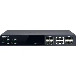 Qnap QSW-M804-4C Smart Managed Switch - Switch u. Bridges, vielseitiger Managed Switch mit 4x RJ-45 und 8x SFP+ Anschlüssen für hohe Geschwindigkeiten bis zu 10G, ideal für leistungsstarke Netzwerklösungen.