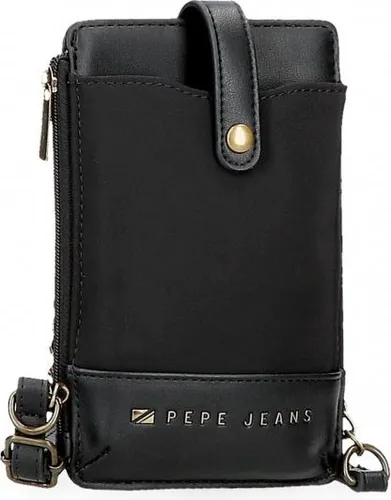 Pepe Jeans Morgan Schwarz - Handytasche und Geldbörse mit RFID-Schutz - Umhängetasche mit elegantem Design, hochwertigem Polyester und Kunstleder, ausgestattet mit RFID-Schutz gegen Datendiebstahl und viel Platz für Ihre Essentials.