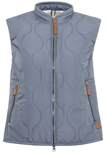 camel active Damen Kurze Steppweste aus recyceltem Polyester - Funktionsjacke aus zertifiziertem, recyceltem Polyester mit praktischen Seitentaschen und 2-Wege Reißverschluss für optimalen Tragekomfort.