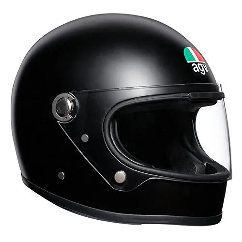 AGV X3000 ECE 22-05 Solid Motorrad Integralhelm - Motorradhelm im Vintage Retro Design, ausgestattet mit echtem Leder, herausnehmbarem Futter und kratzfestem Visier für optimalen Komfort und Sicherheit.