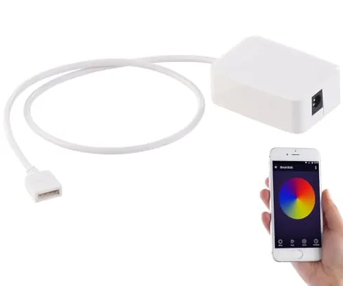 Luminea Zubehör zu Alexa RGB Controller: WLAN-Controller (LED Serie LAC), Amazon Alexa & Google Assistant komp. (LED Stripes mit steuern, Strip, Adapter, Bluetooth)