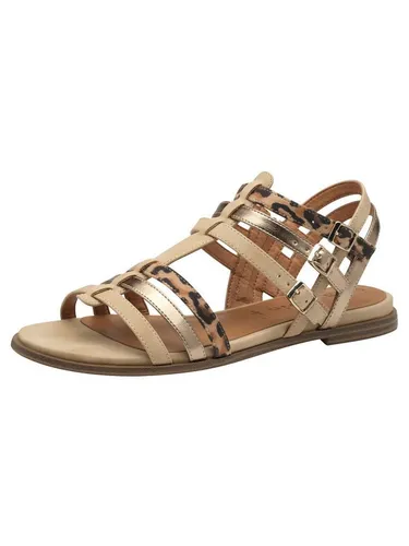 Modische Riemchensandale TAMARIS für Damen - Wanderschuhe, modische Sandalette aus Lederimitat und Textil mit komfortabler Touch it Dämpfung für ein angenehmes Tragegefühl in Leo- und Metallicoptik.
