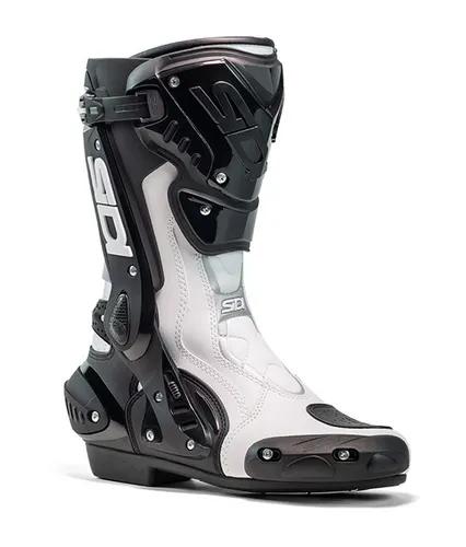 Sidi ST Motorrad Stiefel, schwarz-weiss, Größe 41 für Männer - Motorradstiefel mit EN 13634:2017 Schutz, gelenkigem Knöchelstütz und austauschbaren Nylon-Schienbeinschützern für optimalen Komfort und Sicherheit.