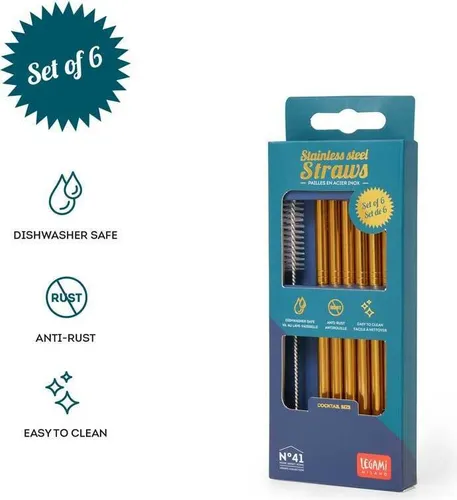 Legami STROHHALME EDELSTAHL GOLD GOLD