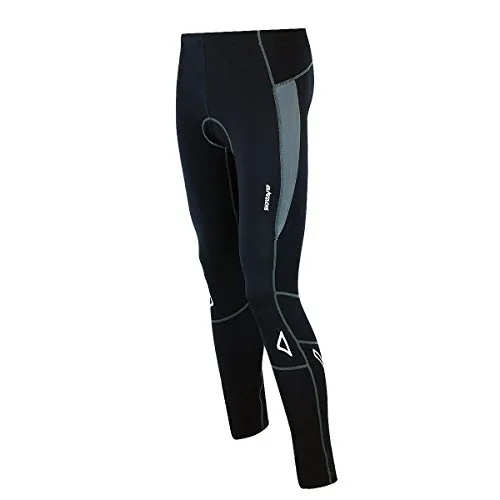 Airtracks Herren Winter Thermo Fahrradhose Lang Pro-T Thermo Hose Radhose Radlerhose Gepolstert Warm -SCHWARZ-GRAU - S
