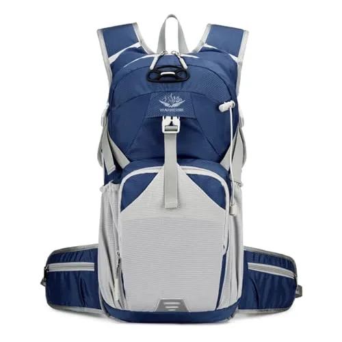 PORRASSO Wanderrucksack Wasserdichter Rucksack 18L Leichter Reiserucksack Hiking Backpack für Damen Herren Trekking Radfahren Klettern Reisen Sport Blau B