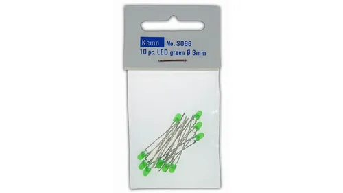 Kemo LED Ø 3 mm grün ca. 10 Stück S066 4024028050669