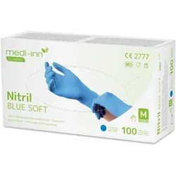 Medi-Inn Nitril blue soft Einweghandschuhe M | 1000 Stück - Medizinische Untersuchungshandschuhe, latexfrei & puderfrei, ideal für Allergiker mit optimalem Tragekomfort und perfektem Halt.