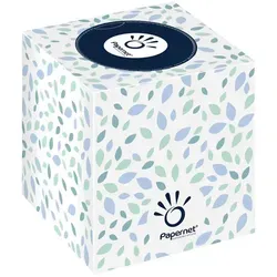 Papernet Cube Kosmetiktücher 2-lagig 2-lagig, samtweiche weiße Kosmetiktücher 88er Würfelbox