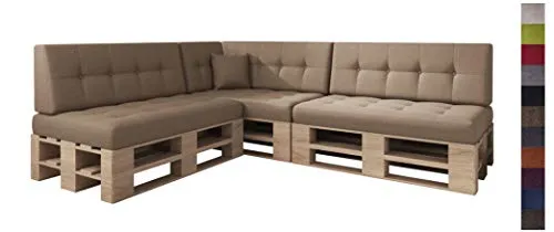 sunnypillow Palettenkissen 8er Set Sand in beige von sunnypillow