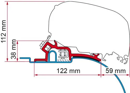 Fiamma F65/F80 Adapter für Fiat Ducato (H2) Bj. 1994