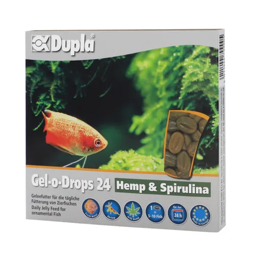 Dupla Zierfischfutter Gel-o-Drops 24 Hemp & Spirulina 12 x 2 g Fischfutter Fisch