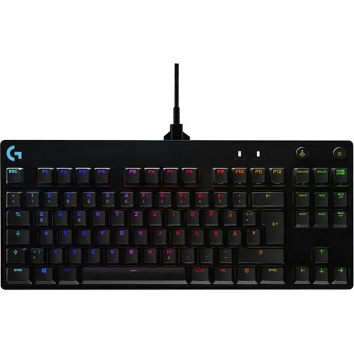 Logitech G Pro Mechanical Gaming Keyboard - Kompakt und Leistungsstark - Gaming-Tastatur mit GX Blue Switches für präzise Reaktionen. Tenkeyless Design für mehr Platz auf dem Tisch und abnehmbares Kabel für einfachen Transport.