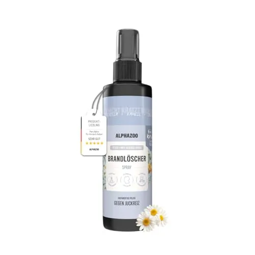 alphazoo Juckreiz Katze Brandlöscher 250 ml – Anti-Juckreiz-Spray & Wundspray gegen Kratzen, Jucken & Hotspots – Sanftes Hautpflegespray nach Milben, Allergien & Grasmilben – Fellpflege & Beruhigung