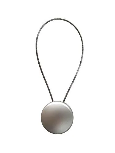 Magnet Clip - Dekomagnet - Ø 28 mm mit Drahtschlaufe - z.B. zum Raffen von Gardinen, Edelstahl