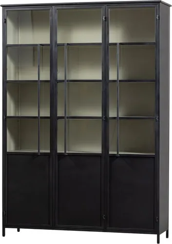 Vitrine Exhibit 3XL aus Metall, Schwarz - Elegante Vitrine für stilvolle Präsentation Ihrer Schätze, schützt vor Staub und Beschädigungen. Ideal für Wohnzimmer, Esszimmer oder Flur.