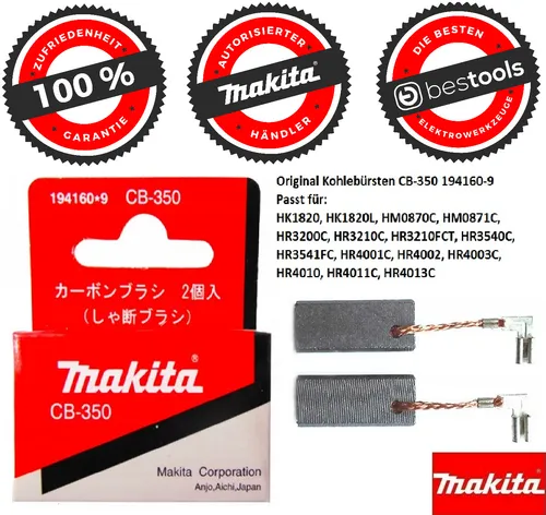 Makita Kohlebürsten CB-350 194160-9 HR4013C HR4010 HR3541FC HM0871C HM0870C ⭐⭐⭐