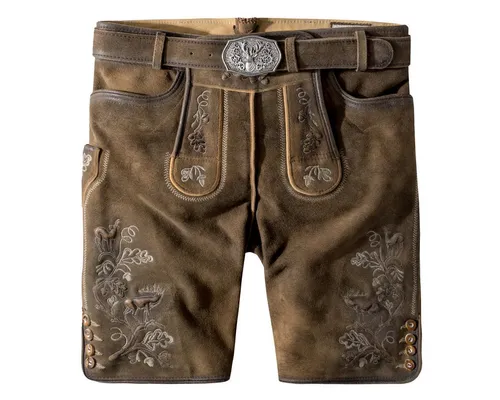 Stockerpoint Herren Bastian Trachtenlederhose, Havanna gespeckt, 54 - Trachtenlederhose aus hochwertigem Ziegenvelour, inklusive echtem Ledergürtel - ideal für festliche Anlässe und traditionelle Veranstaltungen.