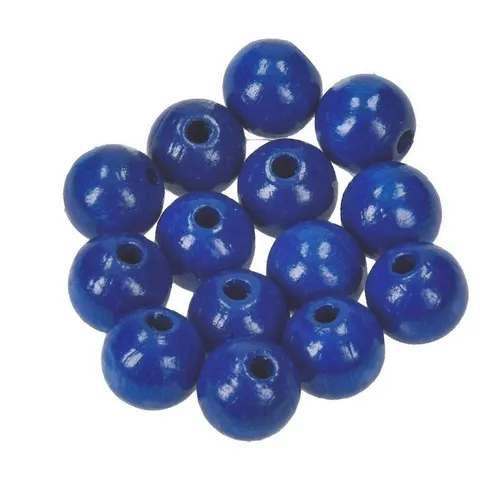efco Bastelperlen Holzperlen blau ca. 12 mm, Bohr ø 3,0 mm -Holz- lackiert, 1 Packung, (30-tlg), Bastelartikel / Holzartikel / Holzperlen lackiert