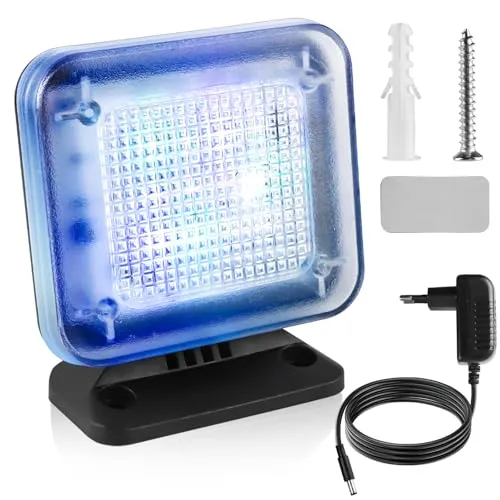 TV Simulator mit 12 LEDs und Timer – Energieeffiziente Dummy TV Attrappe (Schwarz, M)