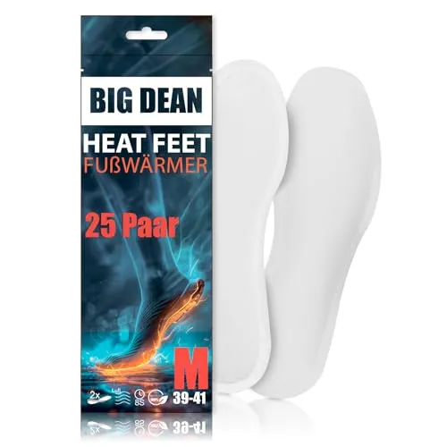 BigDean 25 Paar Fußwärmer – Sohlenwärmer für Schuhgröße 39-41 8h Wärme