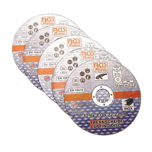 BGS-3936 Trennscheibe für Edelstahl 125 x 1,0 x 22,2 mm 5-tlg.
