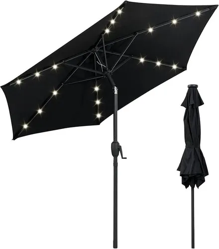 KOMFOTTEU Sonnenschirm 230 cm mit LED-Lichtern