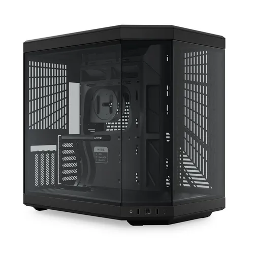 HYTE Y70 Zweikammer ATX Midi Tower - Schwarz mit Glasfenster, ideal für leistungsstarke Gaming-PCs und optimale Kühlung