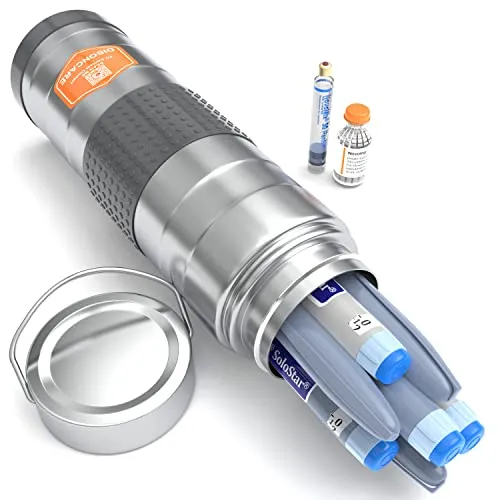 DISONCARE Insulin-Kühltasche Travel, Insulin-Kühler, Halten Sie Insulin bei 2-8 Grad 35 Stunden, Medizinische Kühltasche, Große Kapazität, Silber