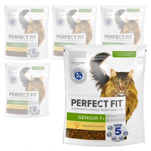 Perfect Fit Senior 7+ Jahre 5x750g Trockenfutter für ältere Katzen mit Huhn