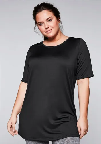 Sheego Trainingsshirt Longshirt Kurzarm von sheego