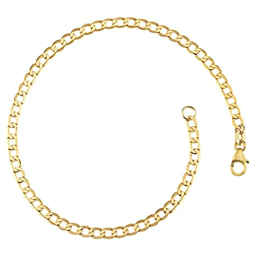 Panzerkette Armband 3,3mm breit | aus echt 333 Gold | hochglanzpoliertes Armband | Armkette Echtgold mit Karabinerverschluß