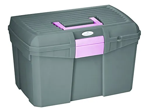 Norton 700004 Tack Box, grau/pink, 40 x 27.5 x 24.5 cm