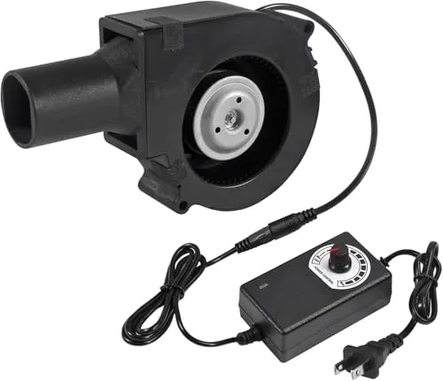Radiallüfter 12V 20V Kühlung Lüfter mit controller für Haushaltsgeräte,Gebläse Lüfter für Belüftung Lüfterwechsel BBQ Aufblasbar Kamin,Turbinengebläse für Heizgeräte Grill BBQ Picknick (Europlug)