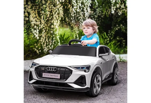 HOMCOM Elektro Kinderauto Audi E-tron 12V - Kinder-Elektrofahrzeuge mit Fernbedienung und Sicherheitsgurt, bietet bis zu 45 Minuten Fahrspaß bei 5 km/h, mit Musikplayer und LED-Scheinwerfern für ein realistisches Fahrerlebnis.