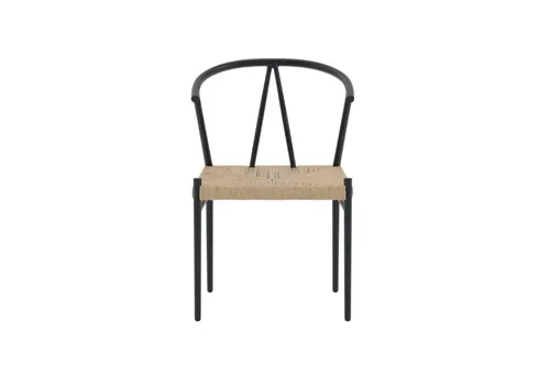 ebuy24 Gartenstuhl Alfons schwarz - Stylischer Gartenstuhl aus robustem Stahl, ideal für entspannte Stunden im Freien. Komfortable Maße und sofort einsatzbereit, perfekt für jeden Garten.