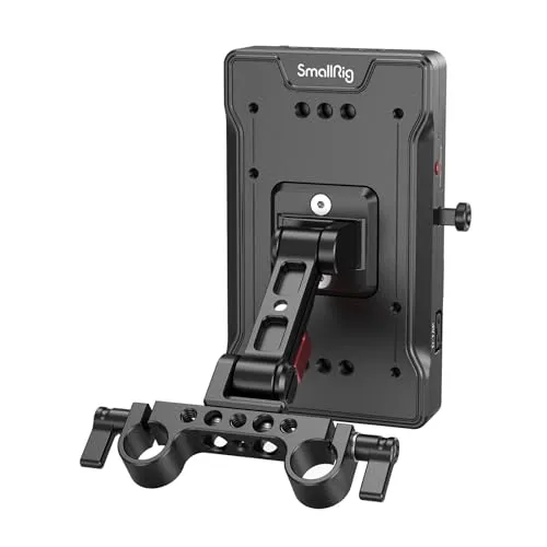 SMALLRIG V Mount Battey Adapter Plate V-Mount-Batterieadapterplatte mit verstellbarem Arm, V-Mount Plate V-Mount-Platte mit 65W PD USB-C und 14,8V D-Tap-Ausgang/Eingang - 3204B