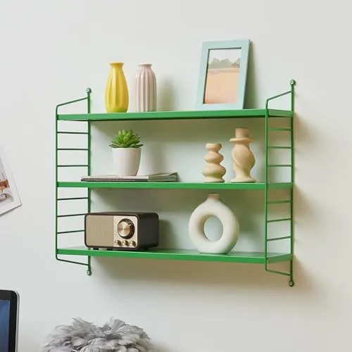 [en.casa] Modulares Wandregal Strängnäs in Apfelgrün – Stilvolles Hängeregal mit 3 Ablagen - Vielseitiges Wandregal für jeden Raum: Mit 3 stabilen Ablagen für Bücher, Dekoration und mehr – ideal für Küche, Wohnzimmer oder Bad. Robuste Konstruktion und einfache Montage machen es zum perfekten Stauraumwunder.