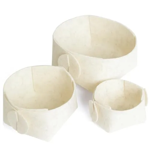 Libaro Badezimmer Organizer 3er Set – stapelbare Aufbewahrungsboxen Stoff beige – dekorative Ordnungsboxen & Aufbewahrungskörbe für Bad, Schminktisch, Küche, Schrank & Kinderzimmer