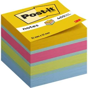 POST-IT Haftnotizblock Würfel Ultrafarben 2051-U - 51x51mm, 400 Blatt für kreative Notizen und Organisation
