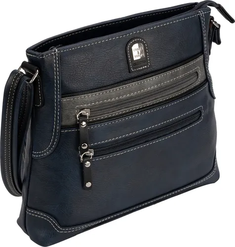 EAAKIE Damen Schultertasche in Blau - Stylische Umhängetasche aus pflegeleichtem Kunstleder mit viel Stauraum und verstellbarem Schulterriemen – ideal für Freizeit, Schule und Arbeit.