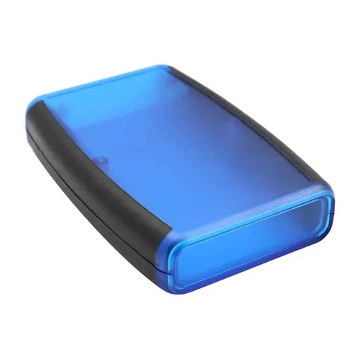 HAMMOND 1553BTBUBKBAT Handheld-Gehäuse 117x79x24mm Batteriefach blau-transparent