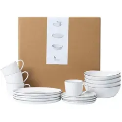 Broste Copenhagen Salt Frühstücksset 16-teilig - Kinderbesteck mit elegantem, handbemaltem Design, spülmaschinen- und mikrowellengeeignet – ideal für stilvolle Frühstücksmomente in der Familie.